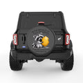 FUNNY RACCOON BLACK CARBON FIBER TIRE COVER