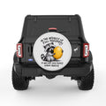 FUNNY RACCOON PEARL  WHITE CARBON FIBER TIRE COVER