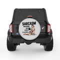 FUNNY SARCASM SILVER CARBON FIBER TIRE COVER