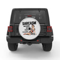 FUNNY SARCASM SILVER CARBON FIBER TIRE COVER