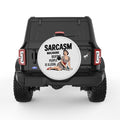 FUNNY SARCASM PEARL  WHITE CARBON FIBER TIRE COVER