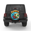 FUNNY SURFING SKELETON BLACK CARBON FIBER TIRE COVER