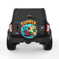 FUNNY SURFING SKELETON BLACK TIRE COVER