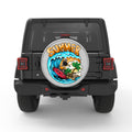 FUNNY SURFING SKELETON WHITE TIRE COVER