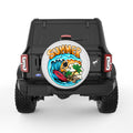 FUNNY SURFING SKELETON PEARL  WHITE CARBON FIBER TIRE COVER