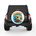 FUNNY SURFING SKELETON WHITE TIRE COVER
