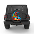 FUNNY TROPICAL PARROT PEARL  WHITE CARBON FIBER TIRE COVER