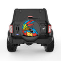 FUNNY TROPICAL PARROT BLACK CARBON FIBER TIRE COVER