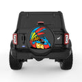 FUNNY TROPICAL PARROT BLACK TIRE COVER