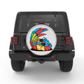 FUNNY TROPICAL PARROT SILVER CARBON FIBER TIRE COVER