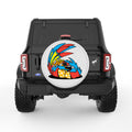 FUNNY TROPICAL PARROT PEARL  WHITE CARBON FIBER TIRE COVER