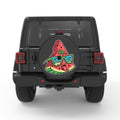 FUNNY WATERMELON BLACK CARBON FIBER TIRE COVER