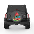 FUNNY WATERMELON BLACK CARBON FIBER TIRE COVER
