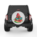 FUNNY WATERMELON SILVER CARBON FIBER TIRE COVER