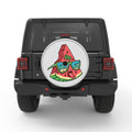 FUNNY WATERMELON SILVER CARBON FIBER TIRE COVER