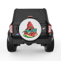 FUNNY WATERMELON PEARL  WHITE CARBON FIBER TIRE COVER