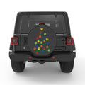FURRY CHRISTMAS PEARL  WHITE CARBON FIBER TIRE COVER