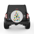 FURRY CHRISTMAS SILVER CARBON FIBER TIRE COVER