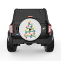 FURRY CHRISTMAS PEARL  WHITE CARBON FIBER TIRE COVER