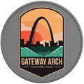 GATEWAY ARCH SILVER CARBON FIBER TIRE COVER