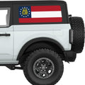 GEORGIA STATE FLAG QUARTER WINDOW DECAL FITS 2021+ FORD BRONCO 2 DOOR HARD TOP