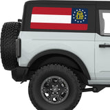 GEORGIA STATE FLAG QUARTER WINDOW DECAL FITS 2021+ FORD BRONCO 2 DOOR HARD TOP