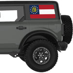 GEORGIA STATE FLAG QUARTER WINDOW DECAL FITS 2021+ FORD BRONCO 4 DOOR HARD TOP