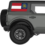 GEORGIA STATE FLAG QUARTER WINDOW DECAL FITS 2021+ FORD BRONCO 4 DOOR HARD TOP