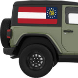 GEORGIA STATE FLAG QUARTER WINDOW DECAL FITS 2011-2018 JEEP WRANGLER 2 DOOR HARD TOP JK