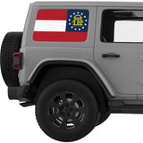 GEORGIA STATE FLAG QUARTER WINDOW DECAL FITS 2011-2018 JEEP WRANGLER 4 DOOR HARD TOP JKU