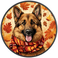 GERMAN SHEPHERD AUTUMN PEARL  WHITE CARBON FIBER TIRE COVER