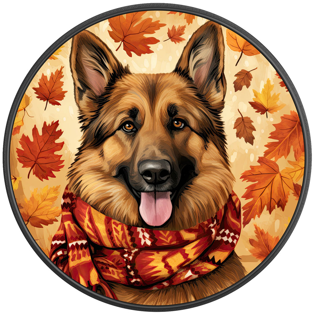 GERMAN SHEPHERD AUTUMN BLACK CARBON FIBER TIRE COVER