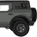 GERMAN SHEPHERD US FLAG QUARTER WINDOW DECAL FITS 2021+ FORD BRONCO 4 DOOR HARD TOP