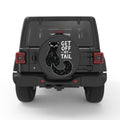 GET OFF MY TAIL CAT PEARL  WHITE CARBON FIBER TIRE COVER