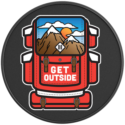GET OUTSIDE BLACK CARBON FIBER TIRE COVER