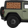 GIRAFFE PRINT QUARTER WINDOW DECAL FITS 2011-2018 JEEP WRANGLER 2 DOOR HARD TOP JK