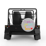 GIRLS JUST WANNA HAVE SUN SILVER CARBON FIBER TIRE COVER FOR MOKE