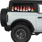 GNOMES MERRY CHRISTMAS QUARTER WINDOW DECAL FITS 2021+ FORD BRONCO 2 DOOR HARD TOP