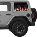 GNOMES MERRY CHRISTMAS QUARTER WINDOW DECAL FITS 2018+ JEEP WRANGLER 4 DOOR HARD TOP JLU
