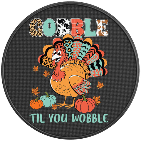 GOBBLE TILL YOU WOBBLE PEARL  WHITE CARBON FIBER TIRE COVER