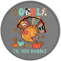 GOBBLE TILL YOU WOBBLE SILVER CARBON FIBER TIRE COVER