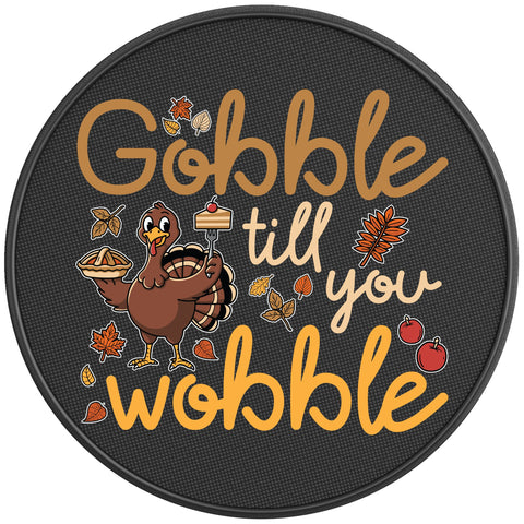 GOBBLE TILL YOU WOBBLE TURKEY BLACK CARBON FIBER TIRE COVER
