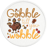 GOBBLE TILL YOU WOBBLE TURKEY PEARL  WHITE CARBON FIBER TIRE COVER
