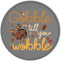 GOBBLE TILL YOU WOBBLE TURKEY SILVER CARBON FIBER TIRE COVER