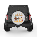 GOBBLE TILL YOU WOBBLE TURKEY SILVER CARBON FIBER TIRE COVER