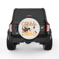 GOBBLE TILL YOU WOBBLE TURKEY PEARL  WHITE CARBON FIBER TIRE COVER