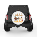 GOBBLE TILL YOU WOBBLE TURKEY WHITE TIRE COVER