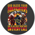 GODBLESS FIREFIGHTERS BLACK CARBON FIBER TIRE COVER