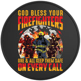 GODBLESS FIREFIGHTERS BLACK TIRE COVER