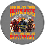 GODBLESS FIREFIGHTERS SILVER CARBON FIBER TIRE COVER